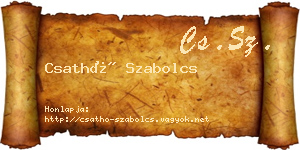 Csathó Szabolcs névjegykártya