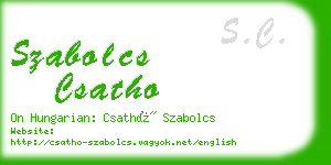 szabolcs csatho business card